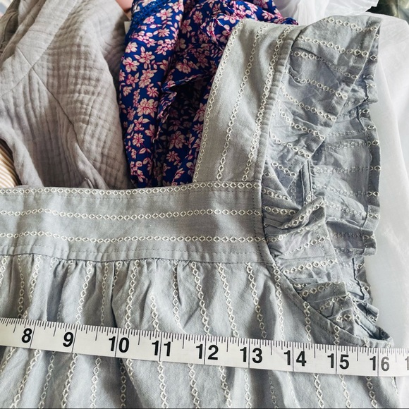 Madewell Striped Flutter-Sleeve Cross-Back Top NWT - Picture 14 of 15